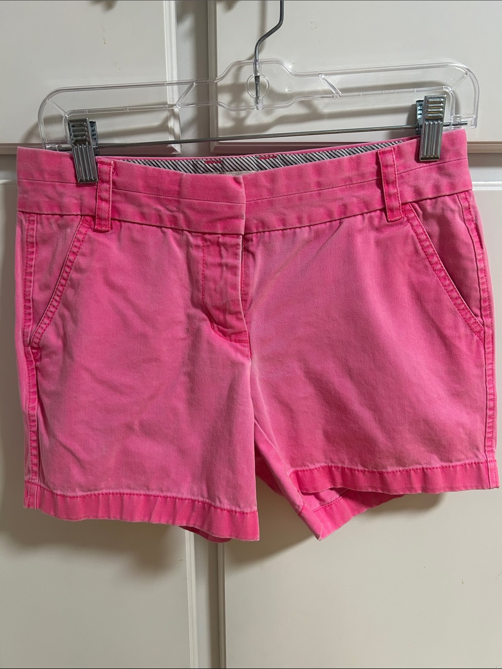 J. Crew Hot Pink Neon Cotton Bermuda Shorts 90s 0